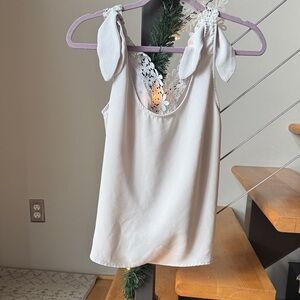 Elegant White Lace Trim Top